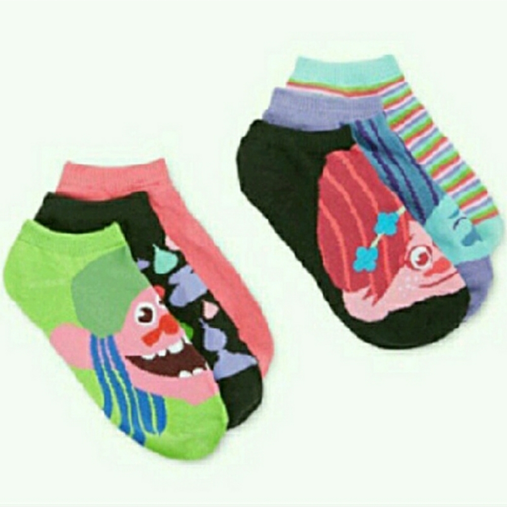 🔥$5 IF BUNDLED🔥 Trolls 6-Pack No-Show Socks